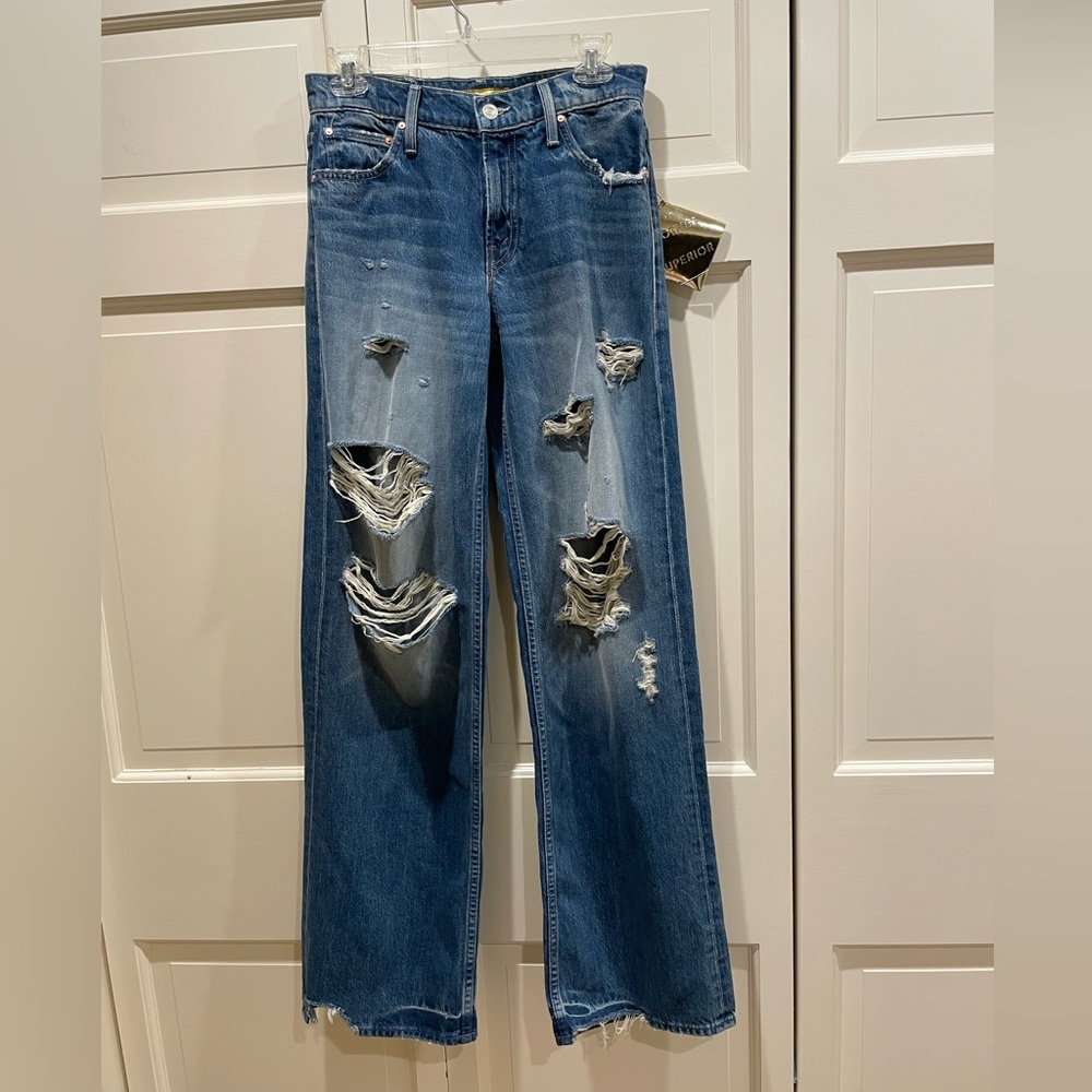 MOTHER Down Low Spinner Heel in BDE wash